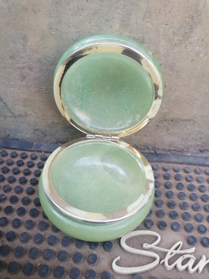 Vintage Genuine Alabaster Hand Carved Made in Italy Hinged Trinket Box