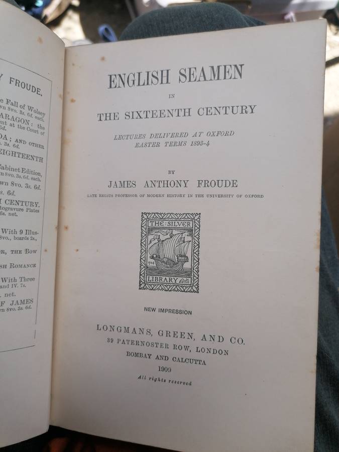 English Seamen in the Sixteenth Century 1909. Corner damage