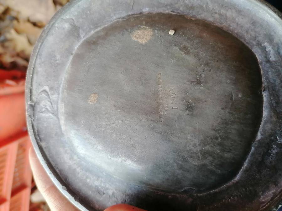 Antique 1909 pewter pitcher