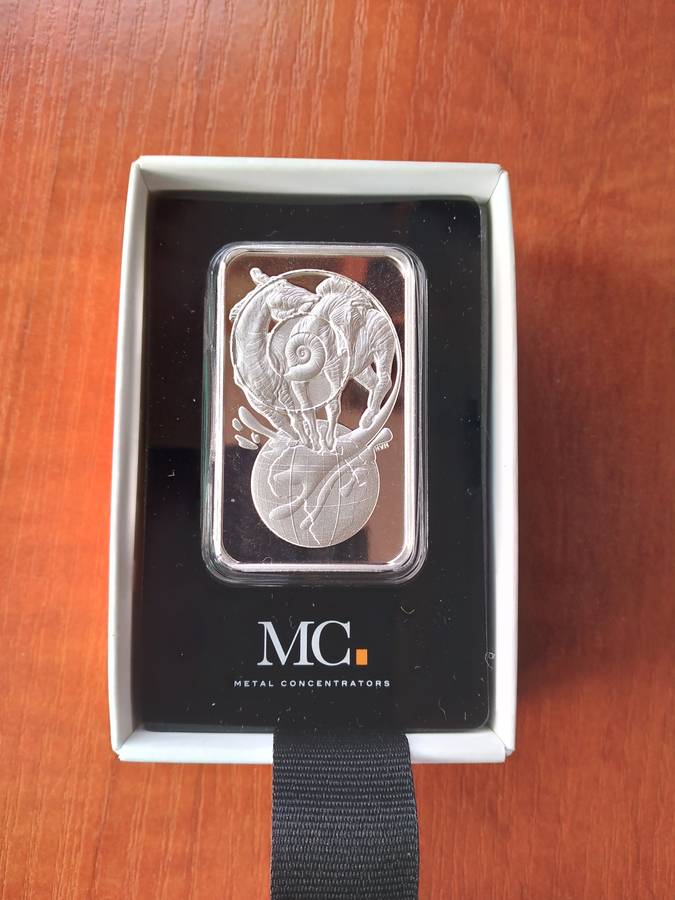 100 gram Fine Silver  Minted Bar Spiral of Life