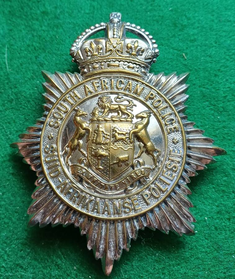 SA Suid Afrikaanse Polisie, large Helmet plate worn 1926 - 31, Owen 1900, 100 x 85 mm