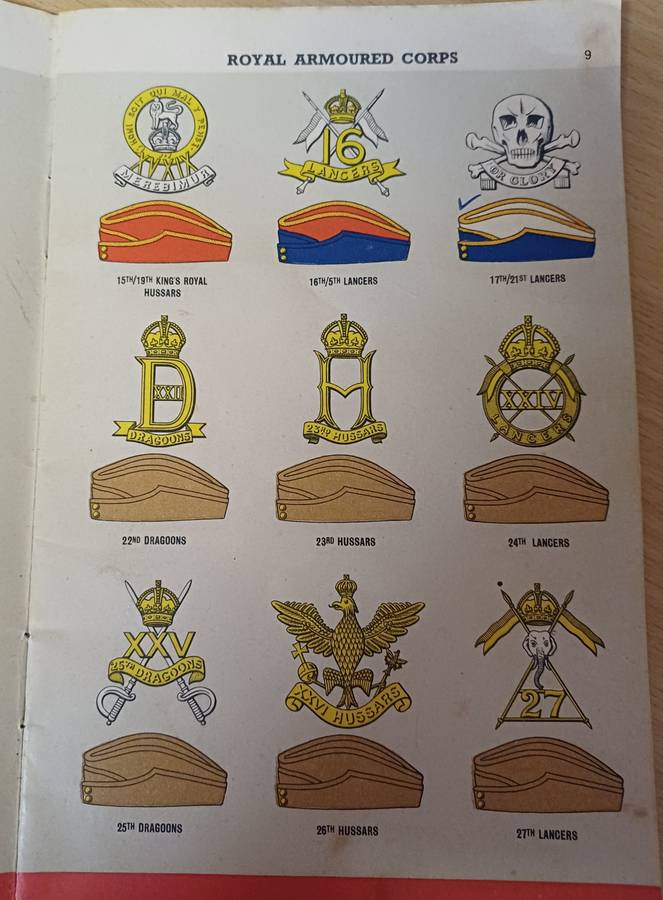 Regimental Badges and Service. Caps (badges and side caps of UK units.)