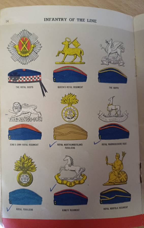 Regimental Badges and Service. Caps (badges and side caps of UK units.)