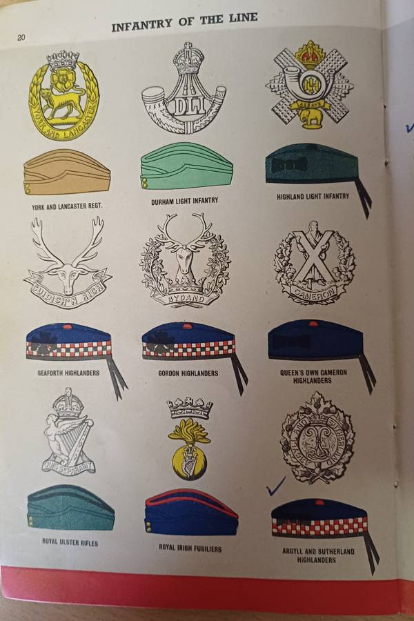 Regimental Badges and Service. Caps (badges and side caps of UK units.)