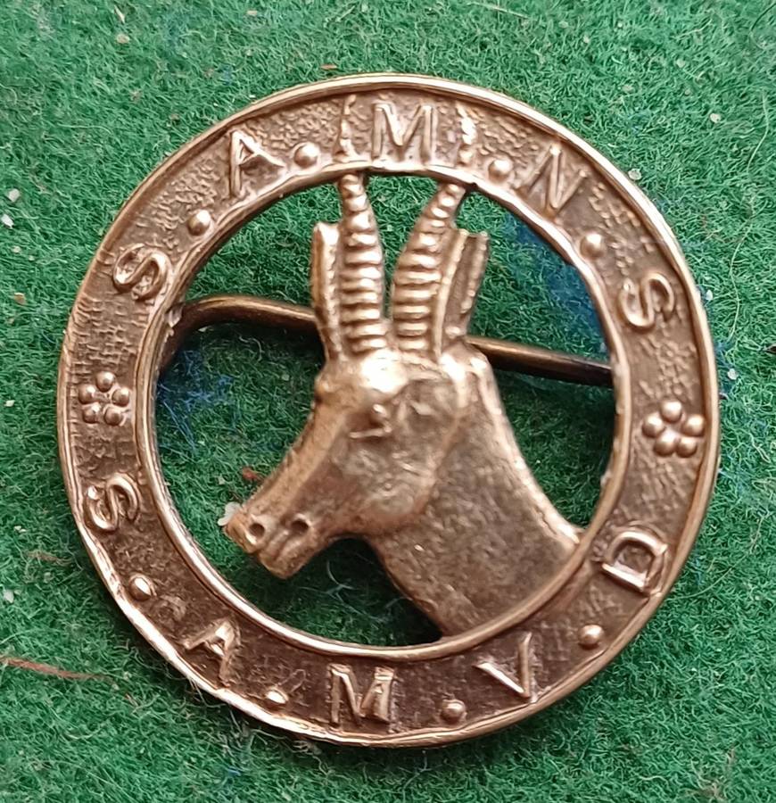 South African Military Nursing Service WM cap badge
