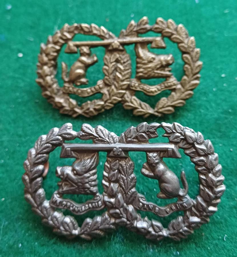 British Army, Argyle & Sutherland Highlanders collar badges x 2 facing.