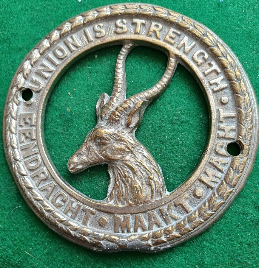 SA UDF WWI "Goat in porthole" door or plaque badge, 110mm diam