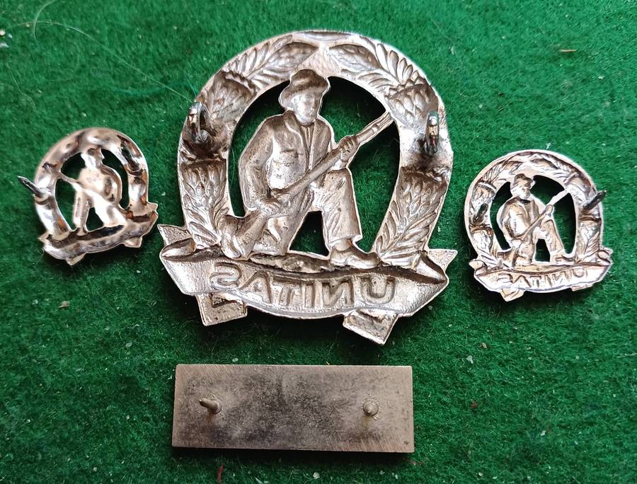 SADF Commando chrome cap badge and mess dress collars pair & balkie