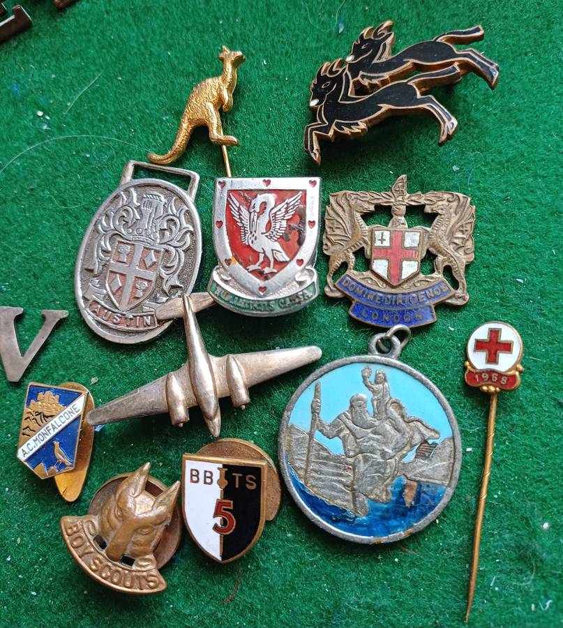 Selection of 12 badges as seen