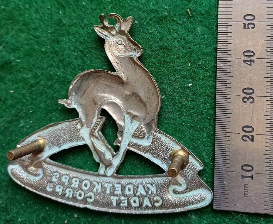 South African `Cadet Corps WM large cap badge. O2967
