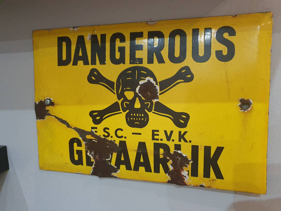 Vintage electrical danger sign