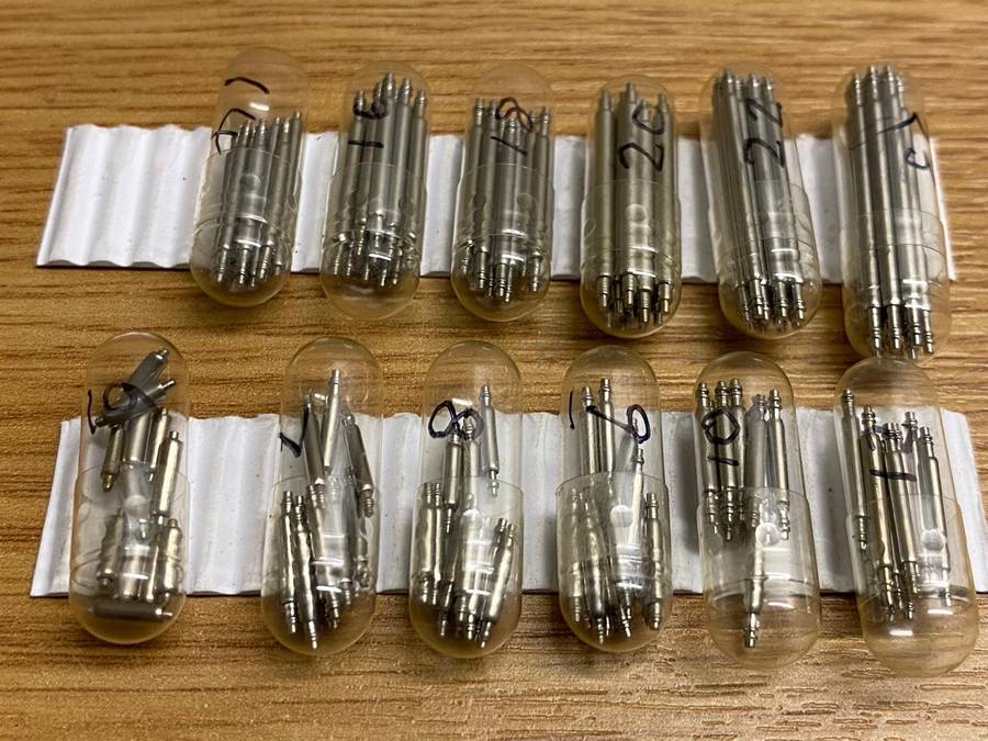 Watch springpins - assorted sizes