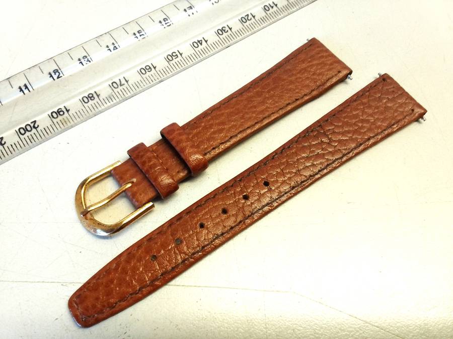 18mm brown leather watch strap