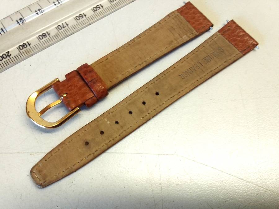 18mm brown leather watch strap