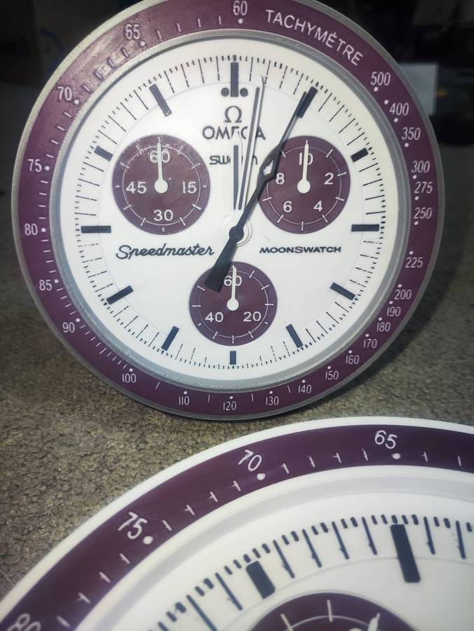 Omega x MoonSwatch inspired 3D printed Desk clock