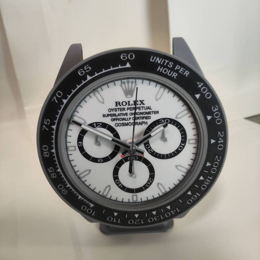 Daytona Inspired Fan Art Desk Clock - White