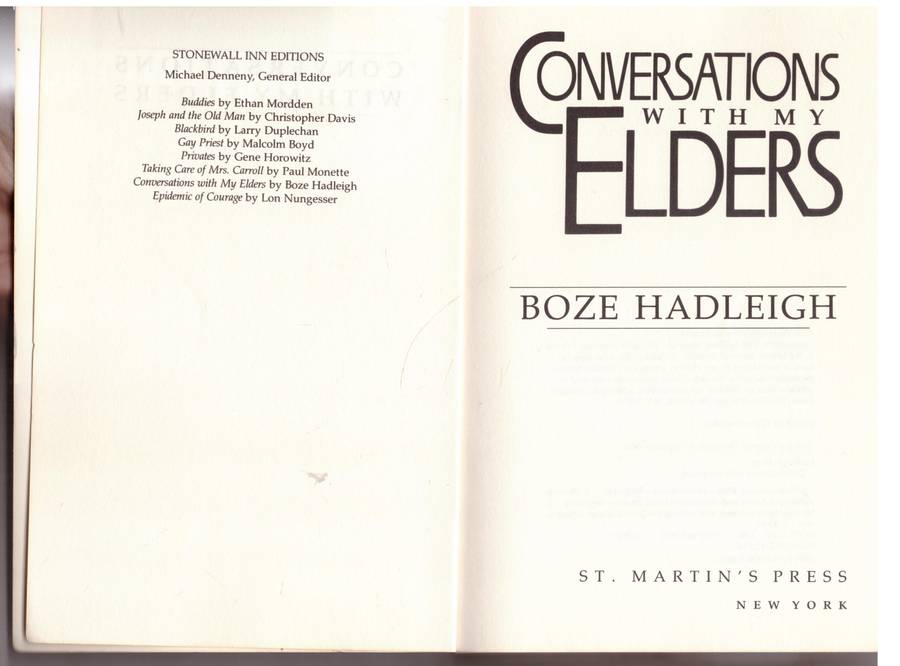 Conversations With My Elders - Boze Hadleigh