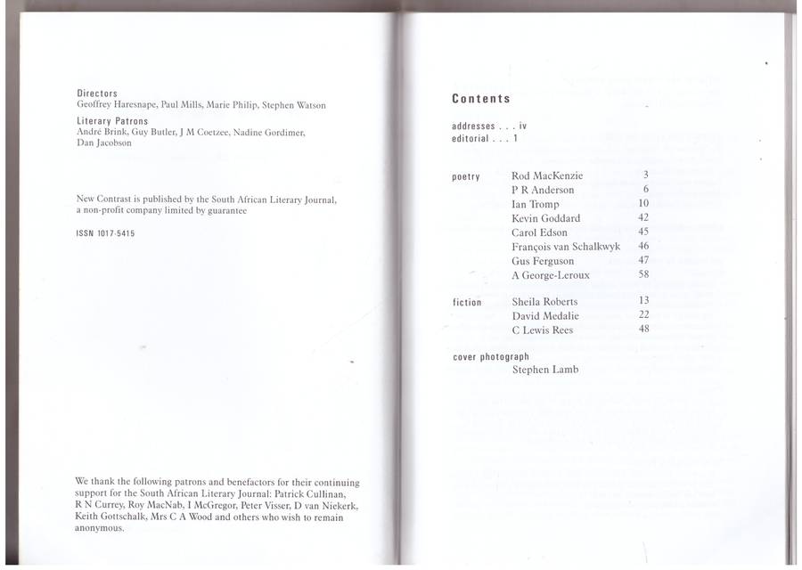 New Contrast 109 - Volume 28, Number 1, Summer 2000