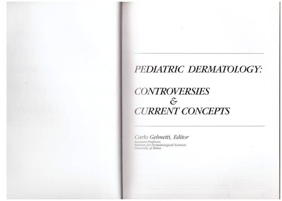 Pediatric Dermatology: Controversies and Current Concepts - Carlo Gelmetti [Editor]