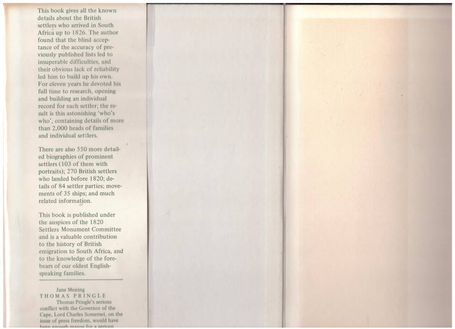 Roll of the British Settlers in South Africa: Pt. 1. Up to 1826  --  E. Morse Jones