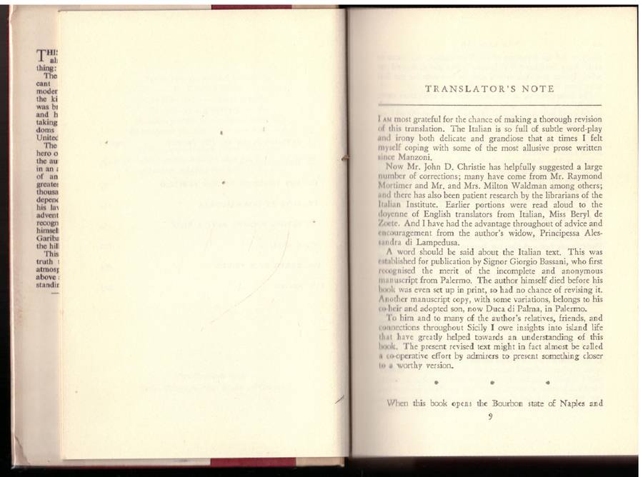 The Leopard -- Giuseppe di Lampedusa