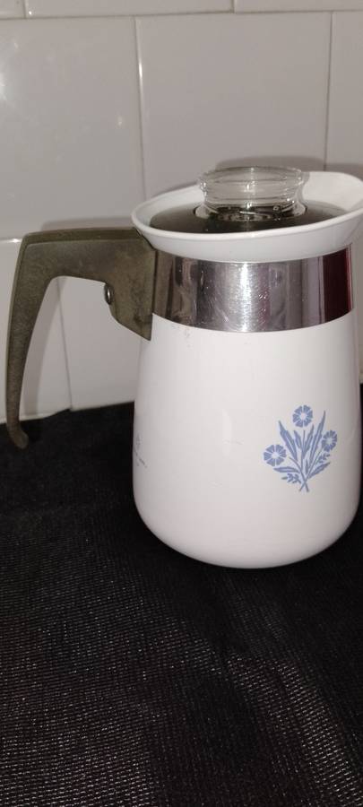 A  corning ware stove top espresso coffee pot