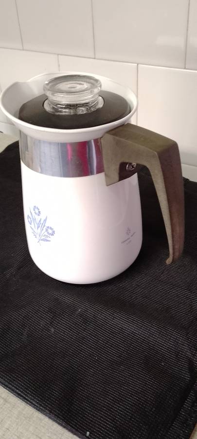 A  corning ware stove top espresso coffee pot