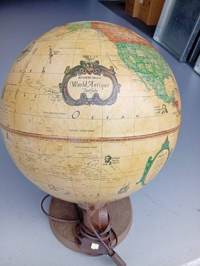 Readers Digest Antique Globe
