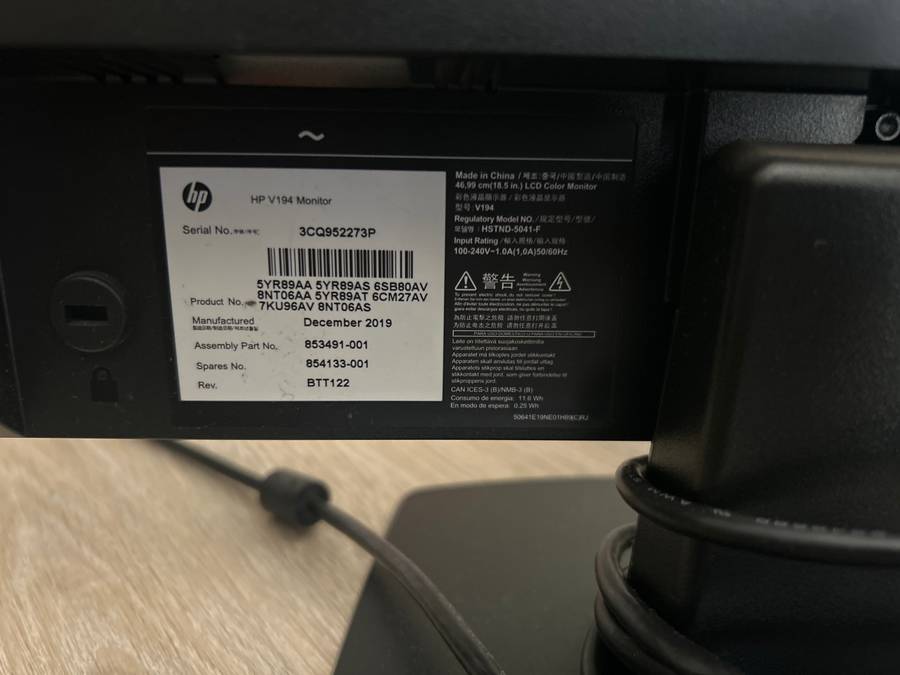 HP V194 monitor