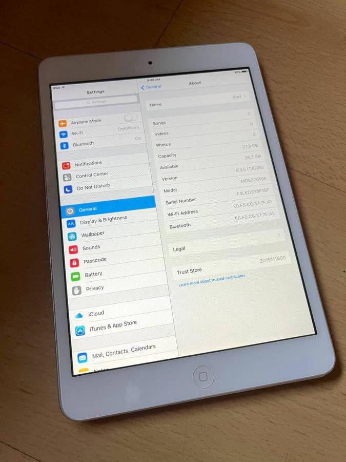 Apple iPad Mini 32gig Wi-Fi (Model A1432)