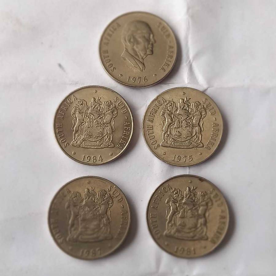 SA 50c SOUTH AFRICA 75/76/81/84/87 1 Bid for all