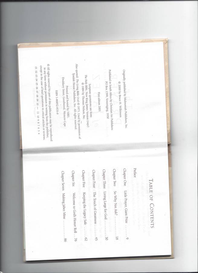 The Prayer of Jabez (Breakthrough) by Wilkinson, Bruce (2001) Hardcover