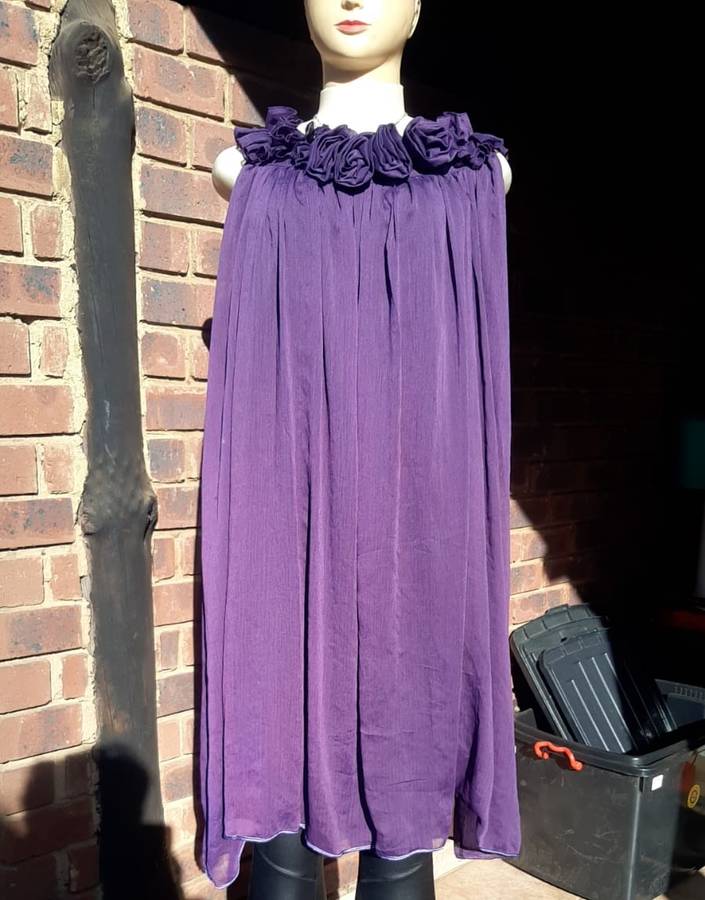 Vintage Style Size XL Purple Double Layer Dress