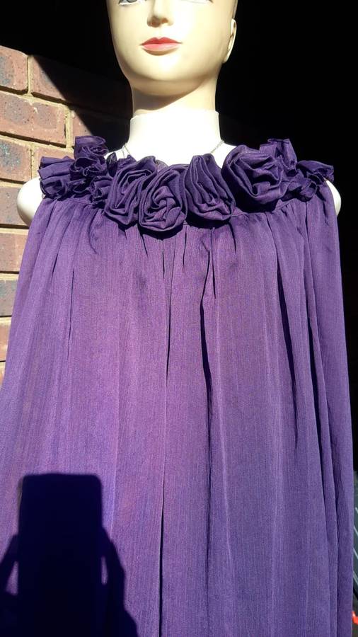 Vintage Style Size XL Purple Double Layer Dress