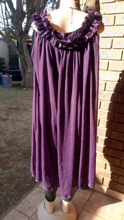 Vintage Style Size XL Purple Double Layer Dress