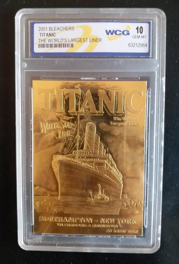 1912 TITANIC Largest Liner 23KT Gold Card Sculptured - Graded GEM MINT 10