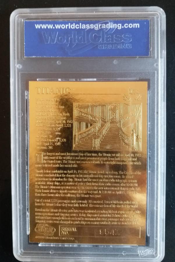 1912 TITANIC Largest Liner 23KT Gold Card Sculptured - Graded GEM MINT 10
