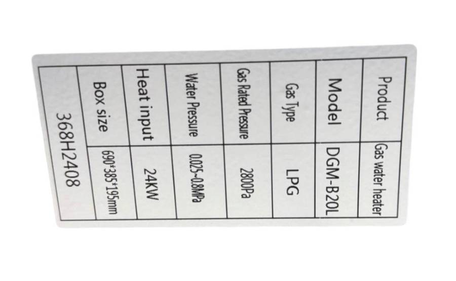 Digimark 20L LPG Gas Water Heater/Gas Geyser