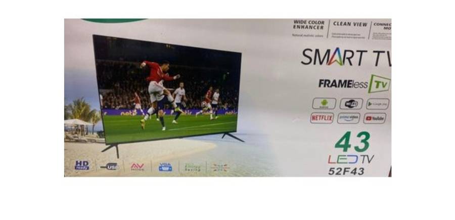 YACHISA 43'' LED HD READY SMART TV With Free Tv Wall Mount Bracket