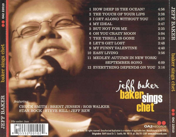 CD - Jeff Baker - Baker Sings Chet - OA2 22010