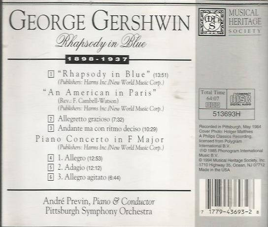 CD - Gershwin - Rhapsody in Blue