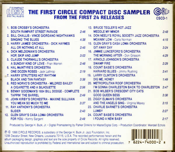CD - Various - The First Circle Compact Disc Sampler (From The First 24 Releases)