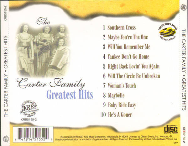 CD - The Carter Family - Greatest Hits