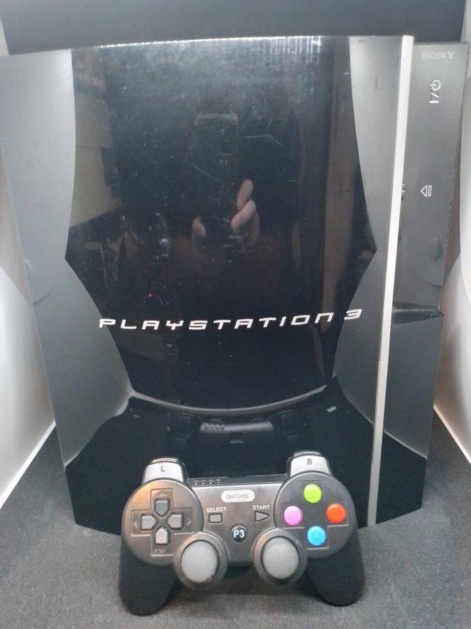 PS3 Phat 80GB Black Console with Generic Controller + Cables