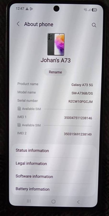 Samsung Galaxy A73 256Gig 5G