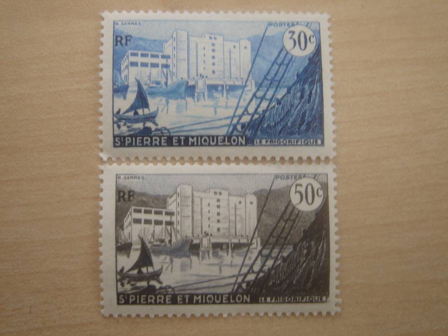 1955 St. Pierre et Miquelon - Le Frigorifique SG399,401 mint, hinged