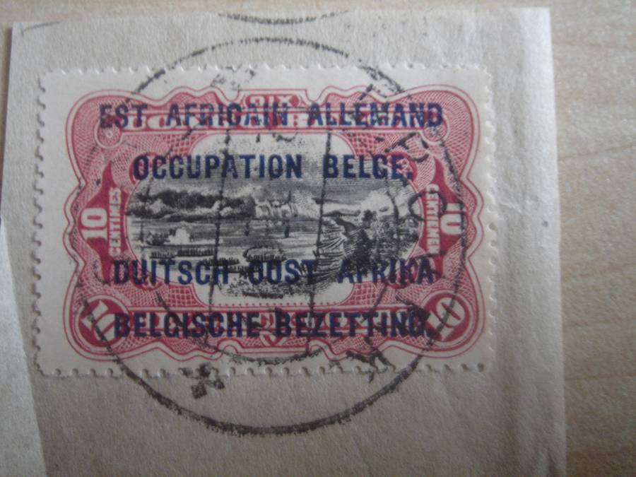1917 German East Africa under Belgian Occupation - 10 C on postal item, stamped