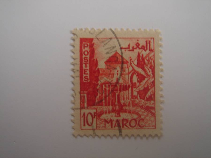 1951 French Morocco - Courtyard Oudayas 10 c used, stamped