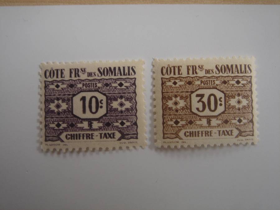 1947 French Somali Coast - Chiffre Taxe 10 + 30 c MNH