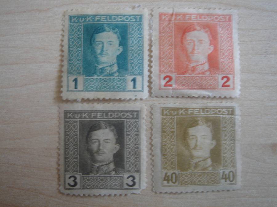 1917 Austria - KuK Feldpost SG49-51,60 - mint, hinged